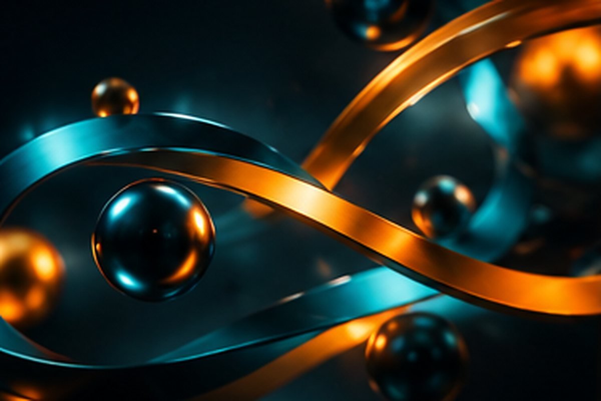 AI-generated image of animated shapes with an easing curve