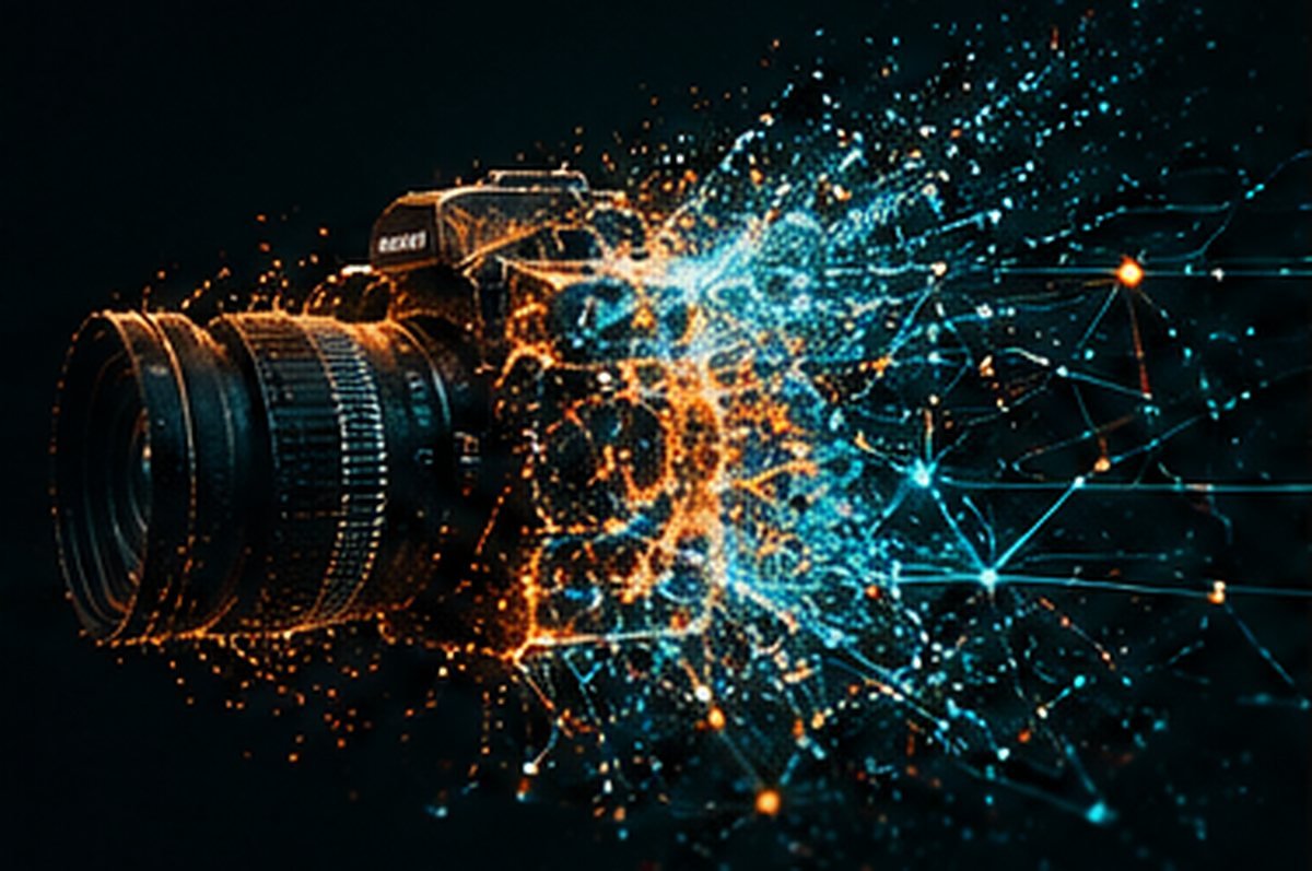 AI-generated image of a node network and generated frames